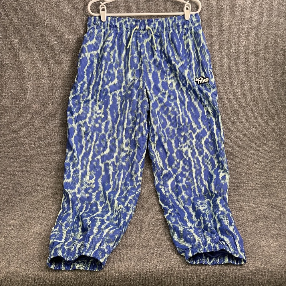 Nike Sportswear Animal Print Woven Jogger Womens Sz L Blue Green DC0025 430